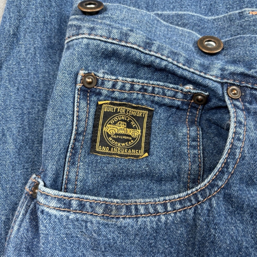 RRL Ralph Lauren Paint Pants Indigo Cotton Men's Size 38x35 Made In USA - Picture 2 of 12